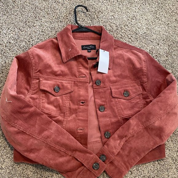 Jackets & Blazers - Cropped Pink Corduroy Jacket